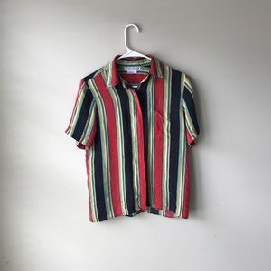 Balla Valentina Striped Short Sleeve Button Down